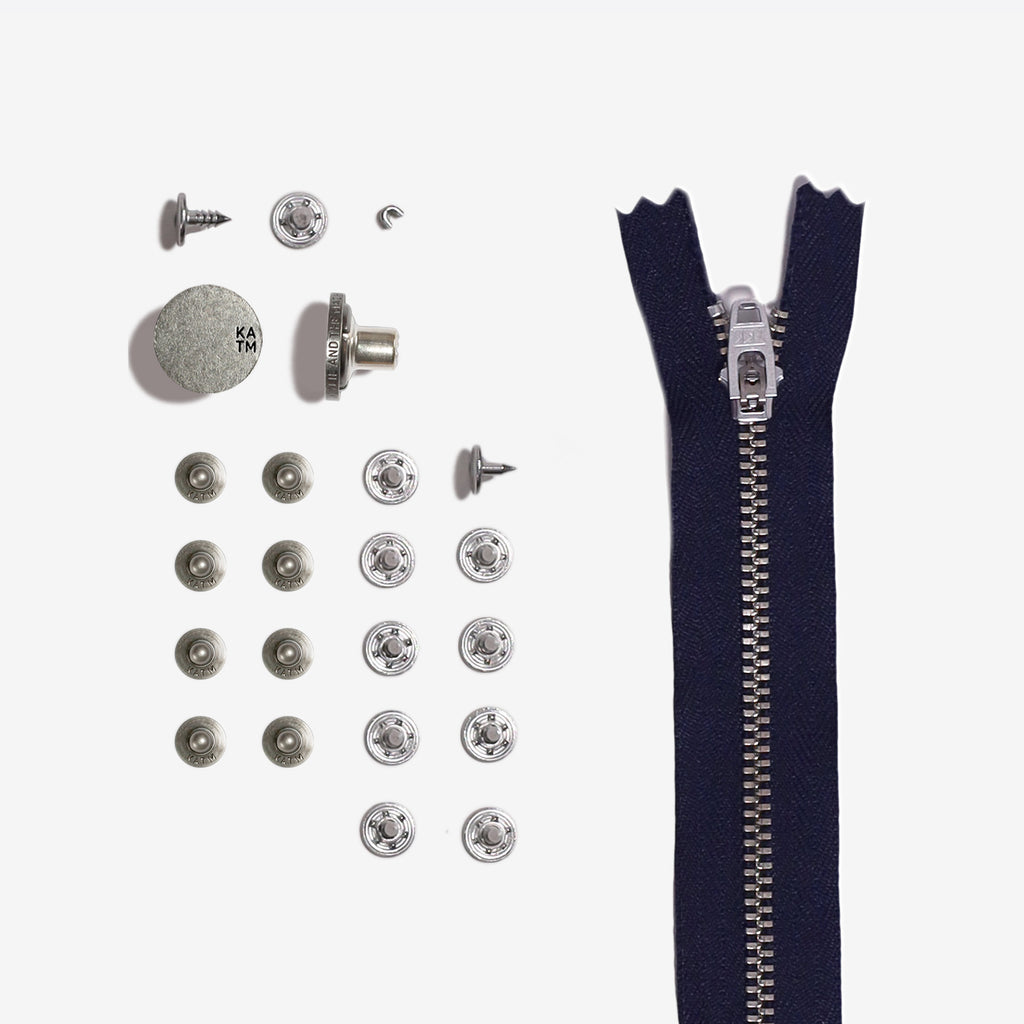 KATM Jeans Refill Kit Pewter with Navy Zipper